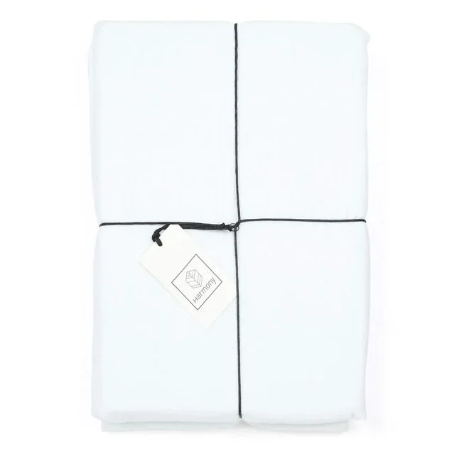 Housse de couette Dili en voile de coton Haomy Blanc