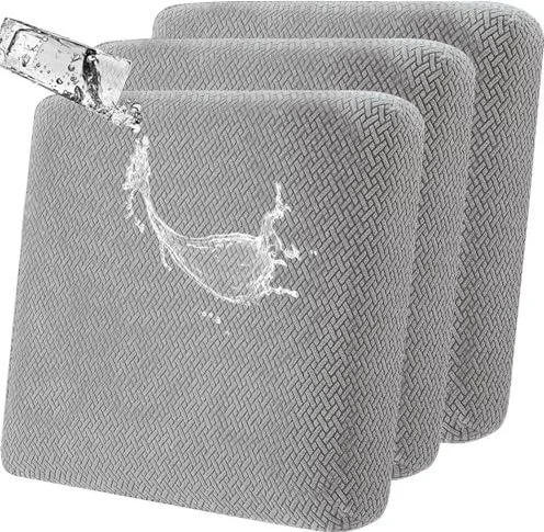 Housses De Coussins Dassise Extensibles Et Antidérapantes : Lot De 3 Housses Modernes Pour Coussins De Canapé, Résistantes À Leau, Adaptées Pour Les F Gris
