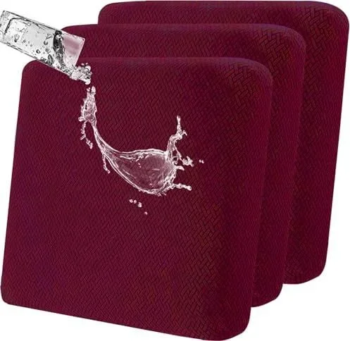 Housses De Coussins Dassise Extensibles Et Antidérapantes : Lot De 3 Housses Modernes pour Coussins De Canapé,Couvre-Coussins Unis pour Fauteuils Et S Rouge