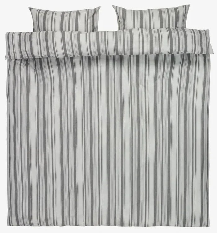 IDAGoldParure de lit IDA Fil teint 240×220 blanc/noir