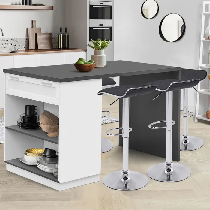 Ilot mange debout blanc et gris 130 cm