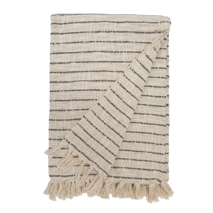 Jojo Oversized Throw – Ivory / Charcoal