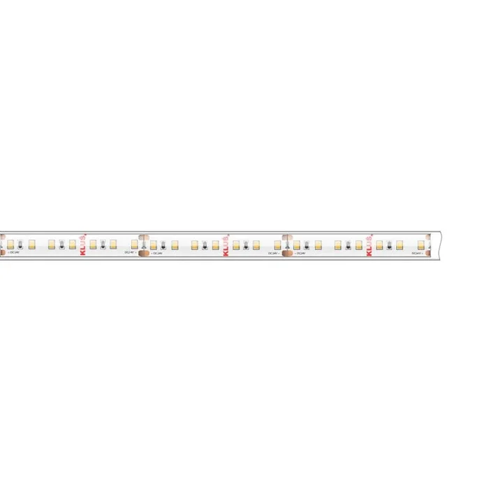 KLUS Bande LED – 1 cm de large, 500 cm de long – 24Vdc – dimmable – 9,6W LED par mètre – 140 LEDs par mètre – IP65