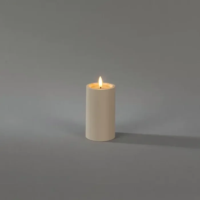 Konstsmide – Bougie à LED sur batterie avec flamme vacillante – Ø 7 x 12 cm – IP44 – beige