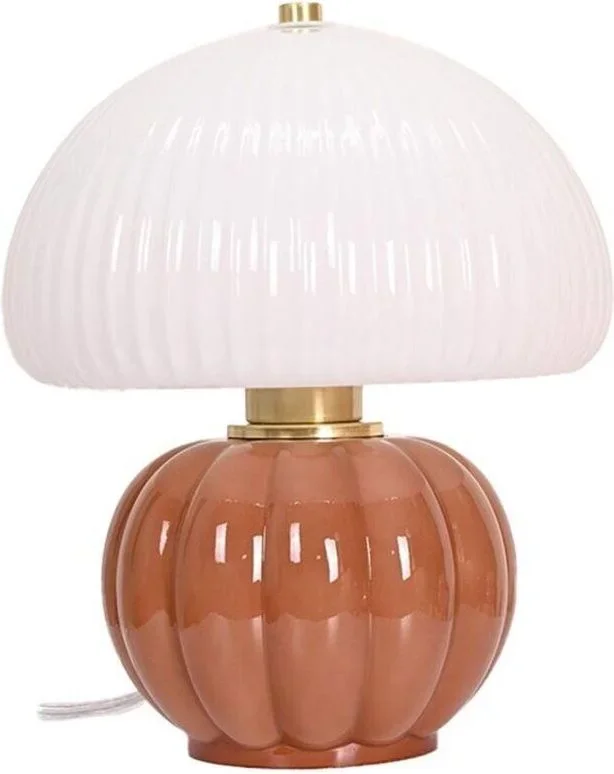 Lampe à poser Madeleine Verre et Céramique marron Moka
