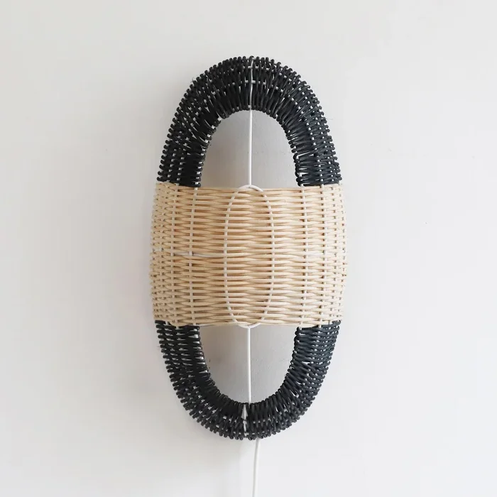 Lampe ARC noir et naturel