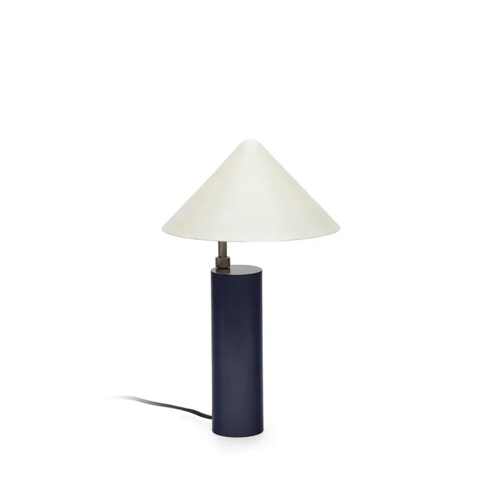 Lampe de table Shiva en métal bleu et blanc