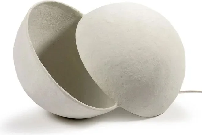 Lampe Earth ronde en papier maché Serax Blanc