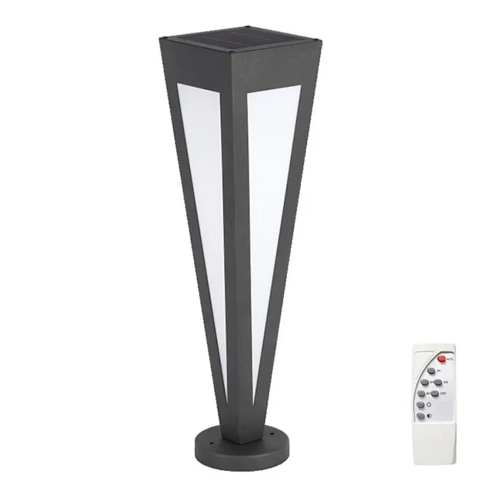 Lampe solaire LED/2W/3,7V IP65 3000K 2600 mAh noir + Télécommande
