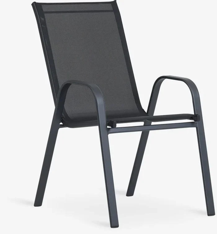 LEKNESChaise empilable LEKNES noir