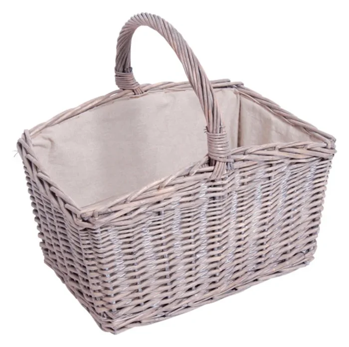 LIENBACHER Panier en osier avec insert en tissu 46×43 cm