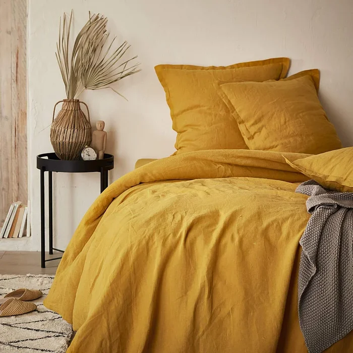 Linen – Housse de couette en lin – 220 x 240 cm – Jaune