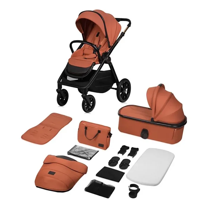 Lionelo – Poussette combinée 2-en-1 LAYLA Marron rouille