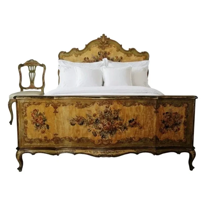 Lit et chaise king size vénitiens antiques