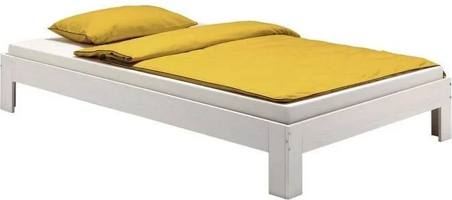 Lit futon thomas, en pin massif, 90 x 200 cm, lasuré blanc