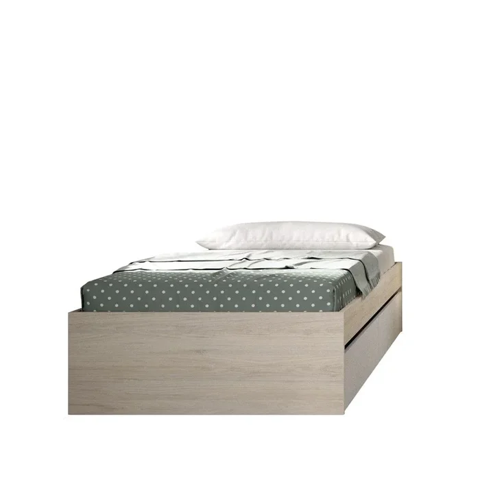 Lit gigogne avec tiroirs Lago Chêne Naturel et Blanc – fanmuebles
