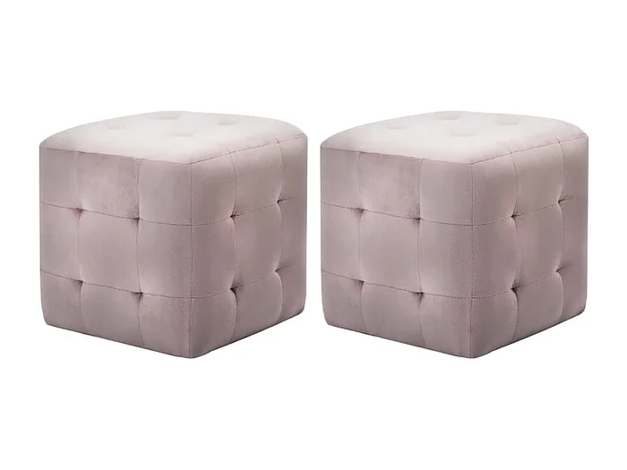 Lot de 2 poufs tissu 30 x 30 x 30 cm DEC029941