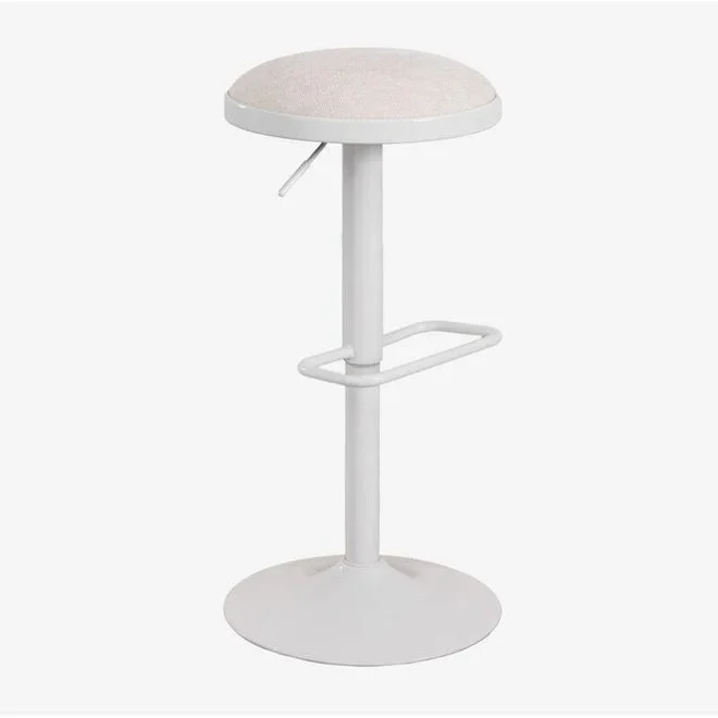 Lot de 2 tabourets hauts réglables en métal et tissu Igarasi SKLUM Blanc – Tapioca Beige