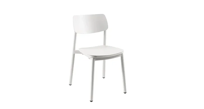 Lot de 4 chaises empilables style écolier en aluminium Malta