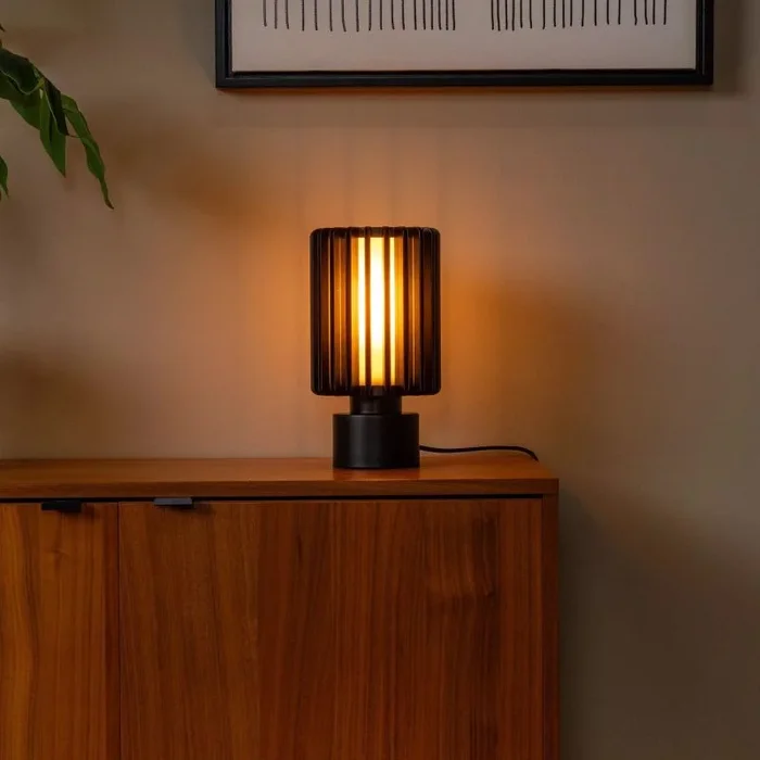 Lucide Lambres – lampe de table – Ø 15 x 27 cm – noir