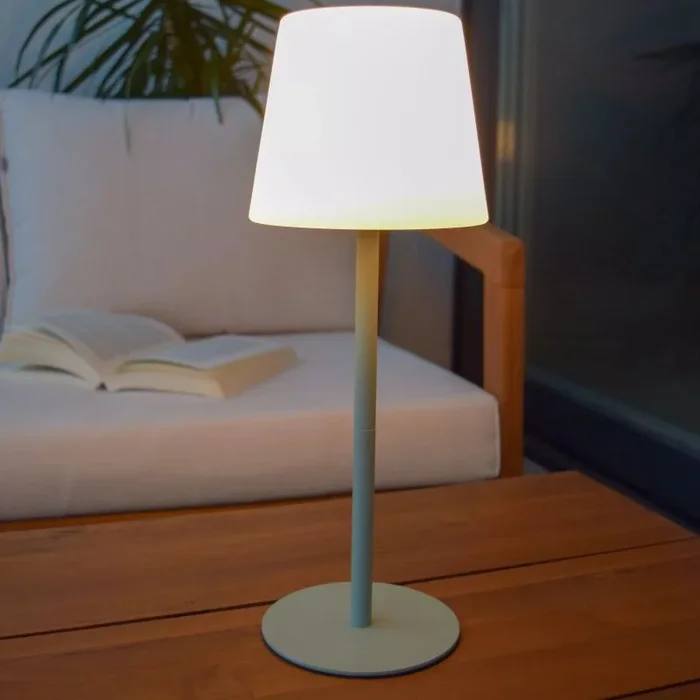 Lucide Tyon – lampe de table rechargeable – Ø 15 x 41 cm – 2W dimmable LED inclus – IP65 – vert