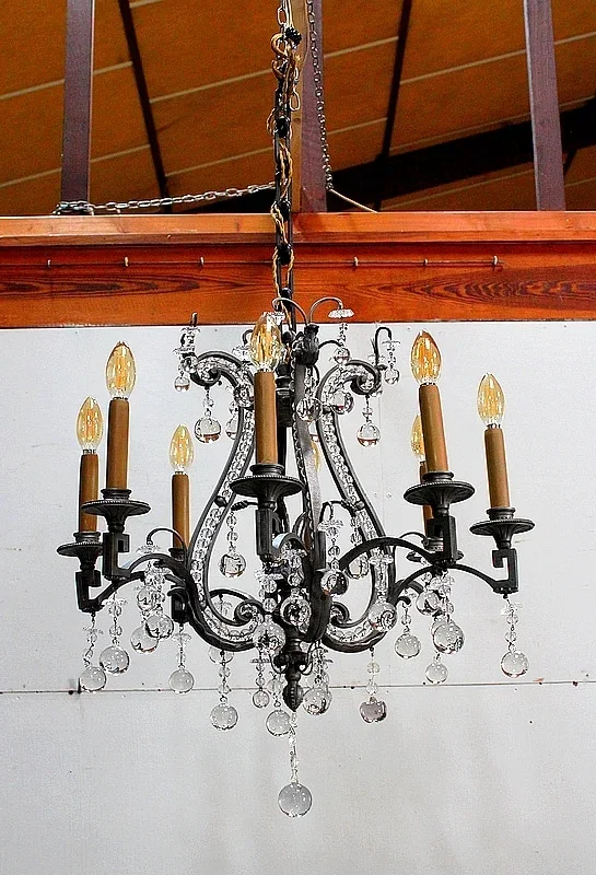 Lustre Demi-Cage en Bronze – Fin XIXe
