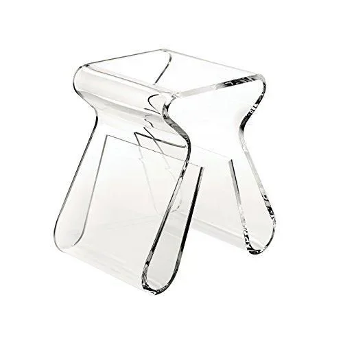 Magino stool. Petite table dappoint ou chevet Magino, avec range-magazines sur les 2 pieds. En Acrylique transparant. Dimension 42x29x43cm Transparent