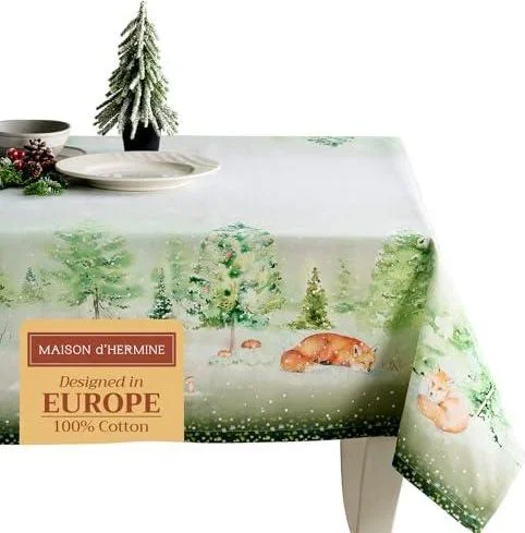 Maison dHermine Nappe rectangulaire 100 % coton pour salle à manger, ferme, maison, hôtel, fêtes et mariage – Cadeaux pour la fête des mères (matin dh