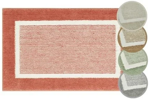 Maui – Tapis de Bain antidérapant – Doux et Moelleux – Tapis de Douche pour Salle de Bain – Antidérapant – Lavable – 40 x 60 cm + 60 x 100 cm – Rouge