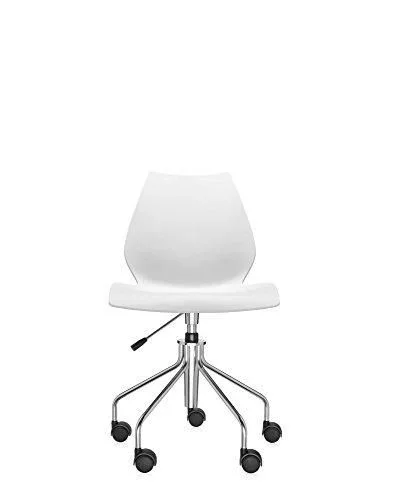 Maui, Chaise Tournante Réglable en Hauteur, Blanc Zinc