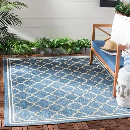 Mcr4571d Bleeker Intérieur/extérieur Tapis, Noir/Beige, 121 x 170 x 0,64 Cm-p, Polypropylène, Bleu/Beige, 53 x 77