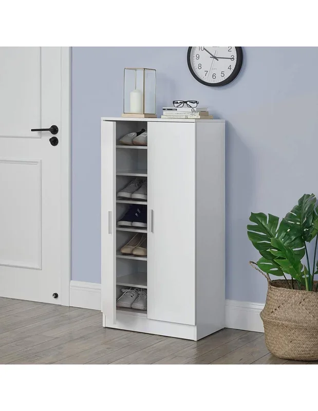 Meuble à chaussures blanc grande profondeur armoire chaussure blanche étagère chaussures