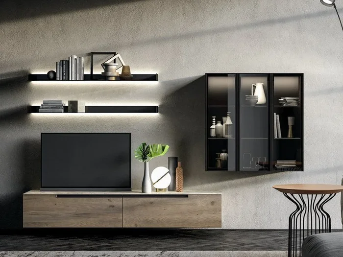Meuble mural modulaire SLIM UP 07 By Dall’Agnese