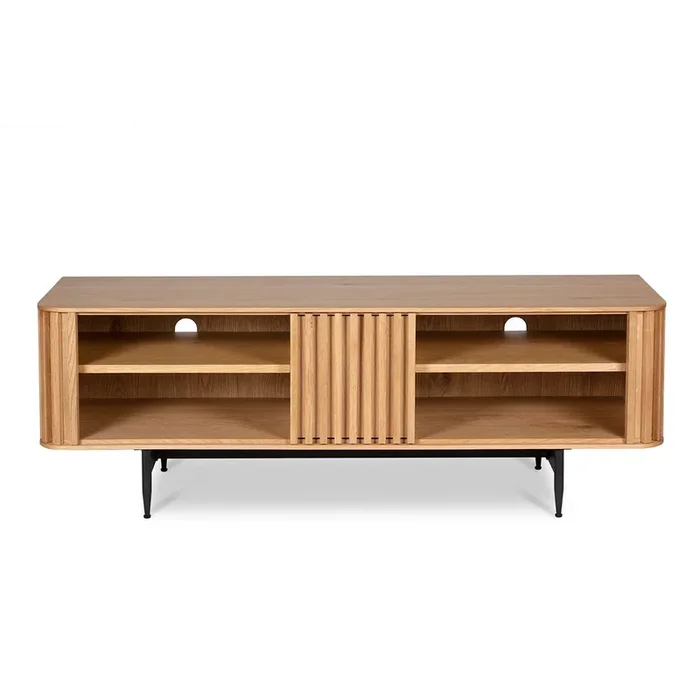 Meuble télé 4 niches chêne naturel LINEA