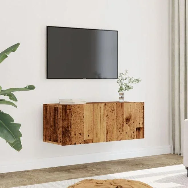 Meubles tv muraux 2 pcs vieux bois 80x30x30 cm Vidaxl