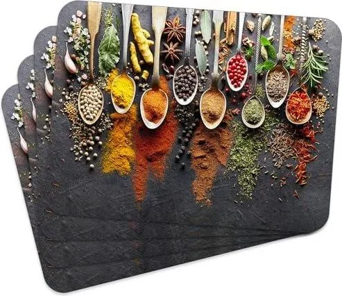 Mg Design Lot de 4 Sets de Table en liège – Spices 15 – 30 × 40 cm – résistants à la Chaleur, faciles à Nettoyer