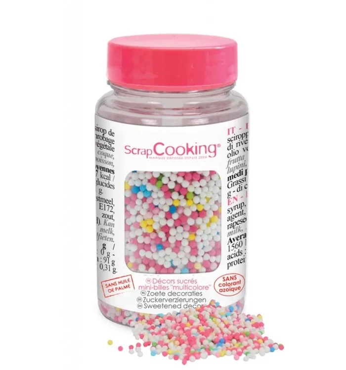 Mini boules de sucre décoratif multicolore