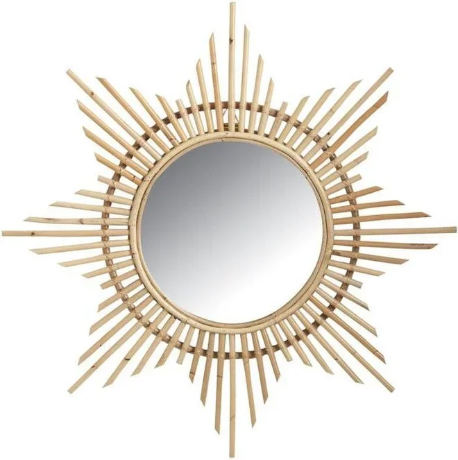 Miroir en rotin Etoile