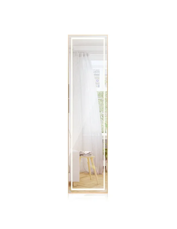 Miroir LED Pleine Longueur avec Cadre en Aluminium Eclairage 3 Couleurs