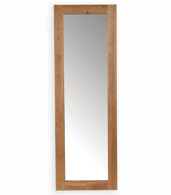 Miroir long encadrement chêne