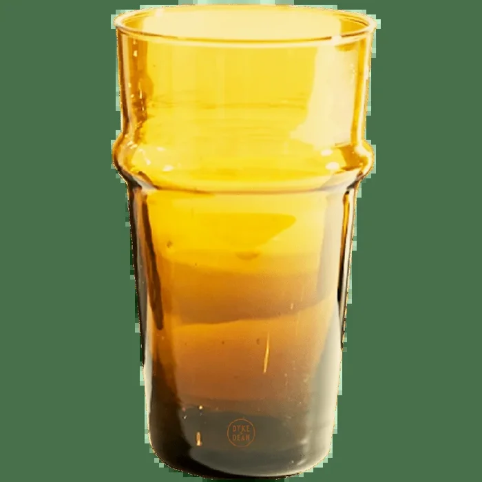 MOROCCAN SET OF 6 AMBER GLASSES