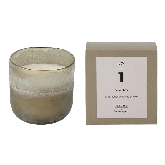 N ° 1 – Cougie de parfum de citron vert de persil, vert, cire naturelle