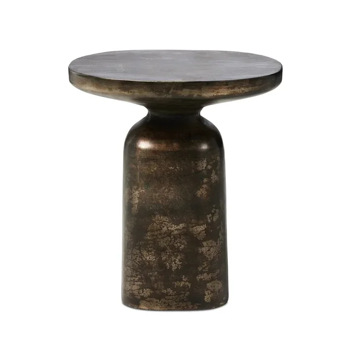 Odessa Distressed Bronze End Table | shipping 03/10/2026