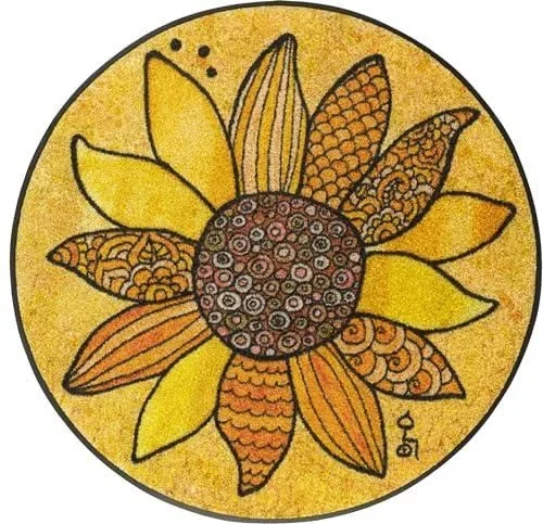 Paillasson, Sonnenglück 85x85cm, intérieur et extérieur, Lavable, Multicolore