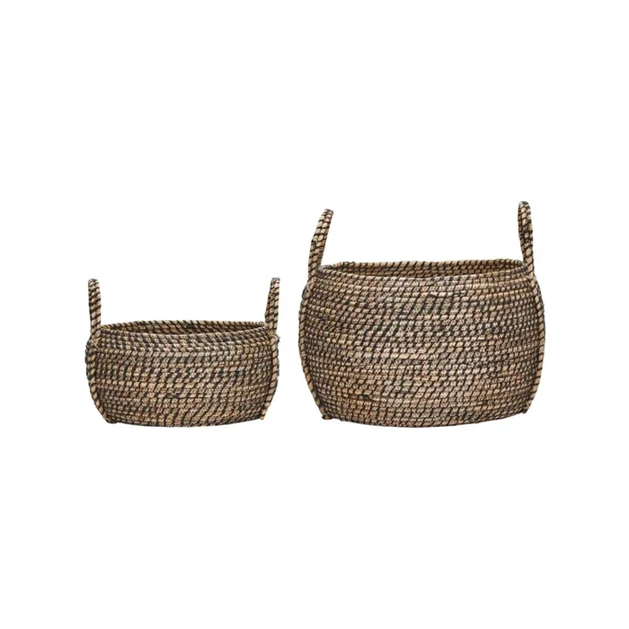 Panier de rangement, HDDistra, Noir/Naturel