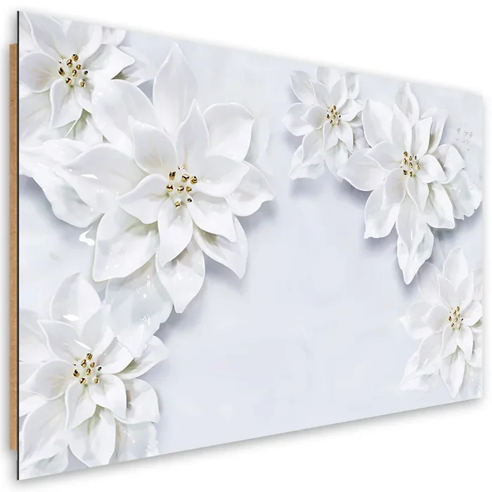 Panneau déco imprimé, Plantes Fleurs Blanche Neige