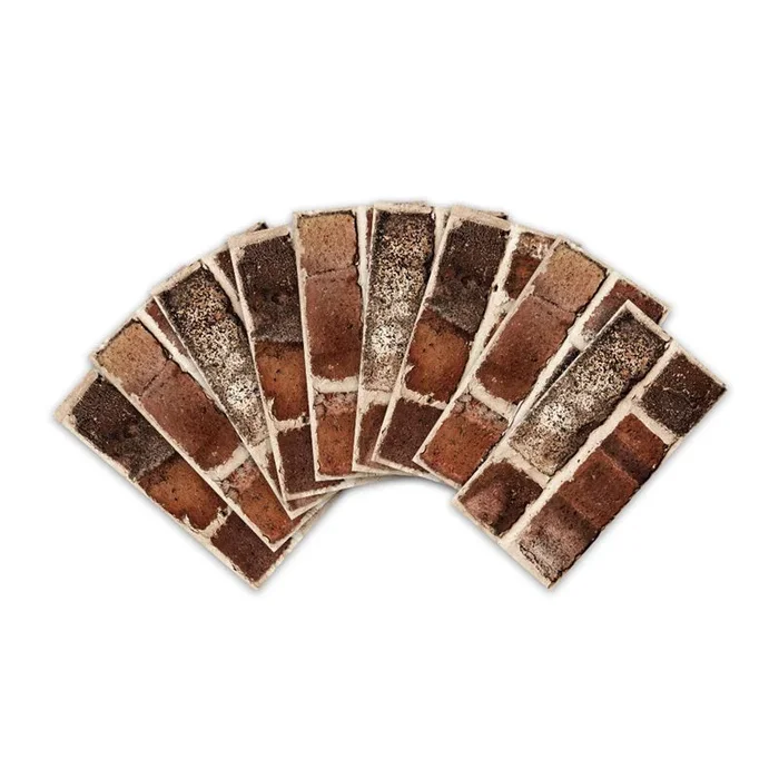 Papier peint de ferme rouge brun, carreaux de brique, revêtement mural autocollant pour escaliers, 11,6 pieds carrés