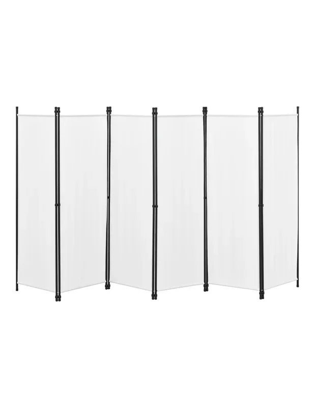 Paravent de Confidentialité 6 Pans 300×171 cm Blanc Brise Vue Extérieur