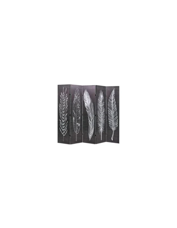 Paravent séparateur de pièce plumes 5 pans paravent moderne d’intérieur