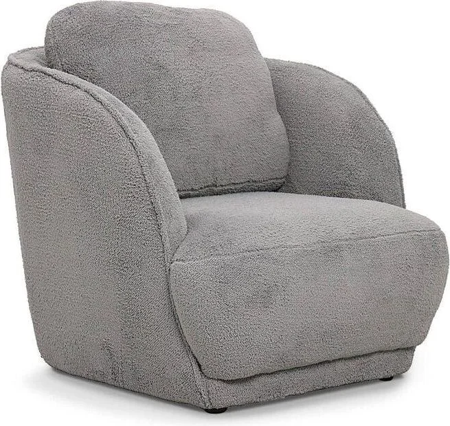 Paris Prix – Fauteuil Tissu Peau de Mouton 77cm Gris